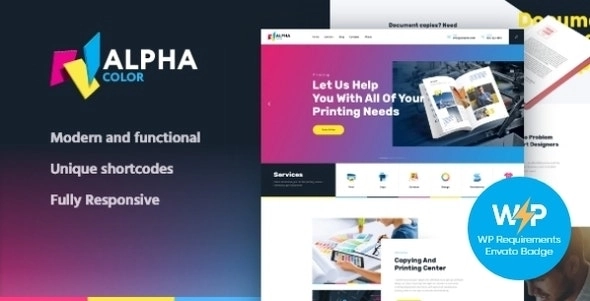 AlphaColor | Type Design Agency 3D Printing Services WordPress Theme + Elementor 1.4.7 GPL Theme