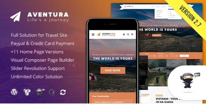 Aventura Travel Tour Booking System WordPress Theme 2.7.7 GPL Theme 1 Aventura Travel Tour Booking System WordPress Theme 2.7.7 GPL Theme