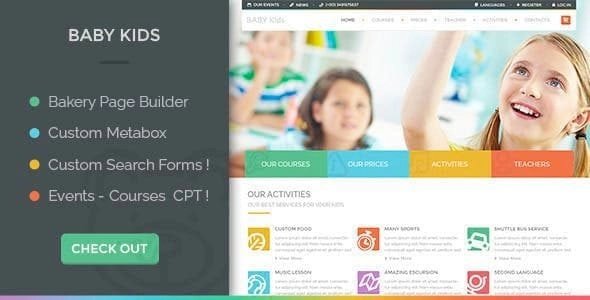 Baby Kids Education Primary School For Children 4.5 GPL Theme