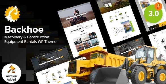 Backhoe Construction Equipment Rentals WordPress Theme 2.0 GPL Theme