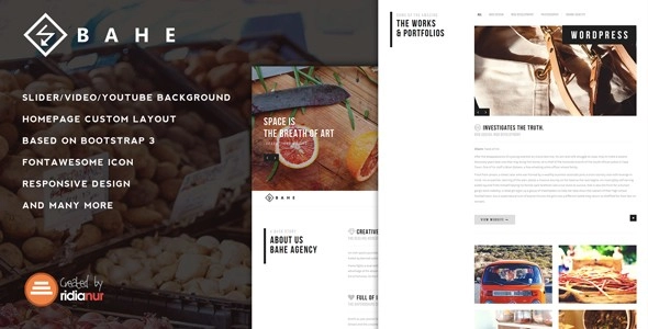 Bahe Responsive One Page Portfolio Theme 1.2 GPL Theme