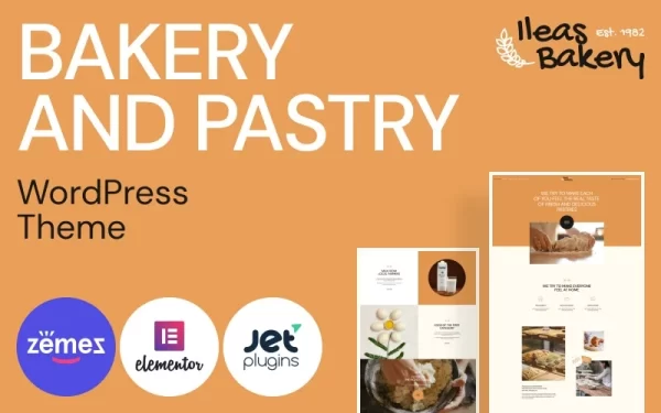 Bakery and Pastry Ileas Bakery WordPress Theme 1.0.1 GPL Theme