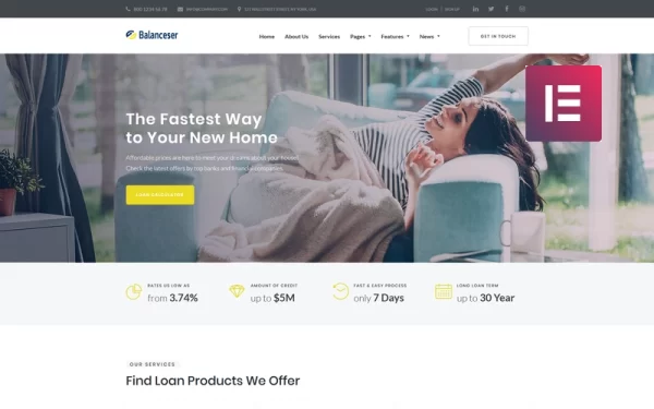 Balanceser Financial Services WordPress Elementor Theme WordPress Theme 1.0.1 GPL Theme