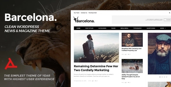 Barcelona. Clean News Magazine WordPress Theme 1.5.1 GPL Theme