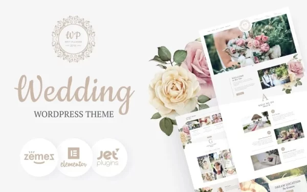 Belle Fleur Wedding Landing WordPress Elementor Theme WordPress Theme 1.0.1 GPL Theme