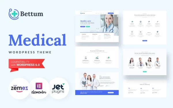 Bettum Clean Medical WordPress Elementor Theme WordPress Theme 1.0.0 GPL Theme