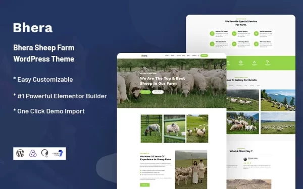 Bhera Sheep Farm Responsive WordPress Theme 1.0.0 GPL Theme