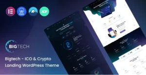 Bigtech ICO Crypto Landing WordPress Theme 1.1  1.1 GPL Theme