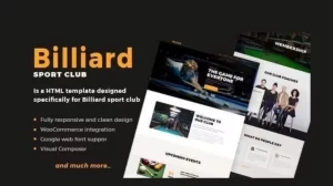 Billiard Creative Sporting WordPress Theme 1.1.7 GPL Theme