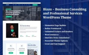 Bizzu Business Consulting and Professional Services WordPress Theme 1.0.5 GPL Theme