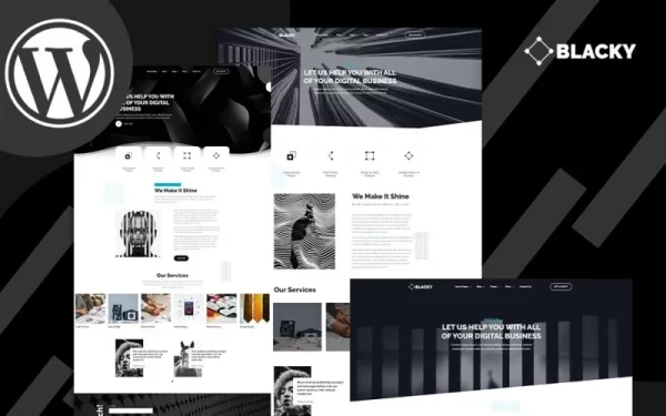 Blacky Minimal Dark Digital Agency WordPress Theme 1.0.0 GPL Theme