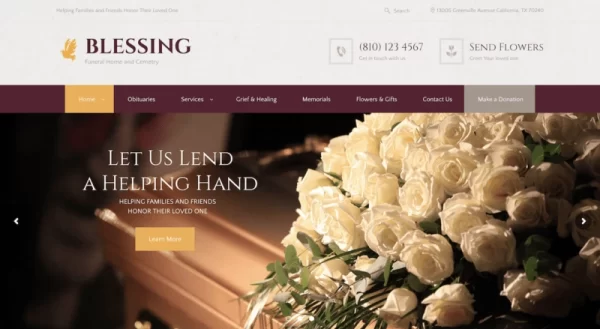 Blessing | Funeral Home Services Cremation Parlor WordPress Theme 3.2.7 GPL Theme