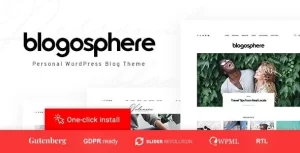 Blogosphere Multipurpose Blogging Theme 1.1.2 GPL Theme