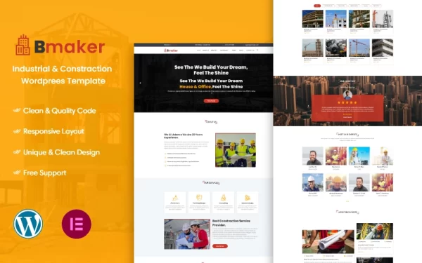 Bmaker Construction WordPress Theme 1.0.0 GPL Theme
