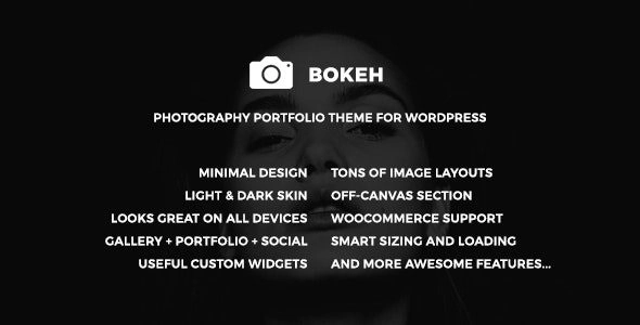 Bokeh Photography Portfolio Theme for WordPress 1.2 GPL Theme