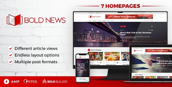 Bold News Magazine Newspaper 1.4.9 GPL Theme