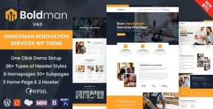 Boldman Handyman Renovation Services WordPress Theme 6.7 GPL Theme
