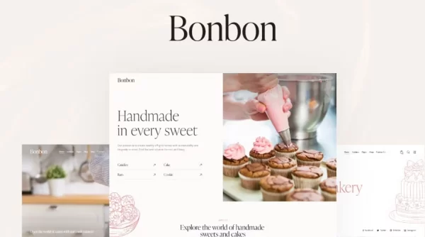 Bonbon  – Chocolate Sweets Pastry Theme 1.0 GPL Theme