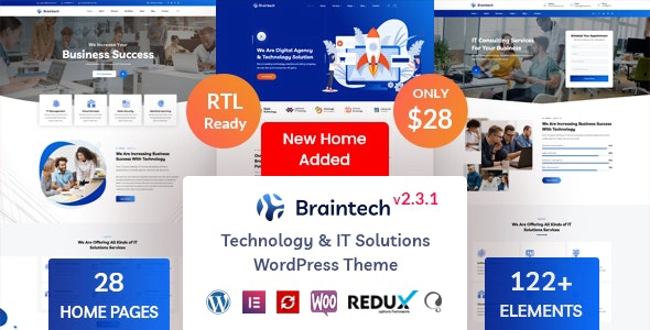 Braintech Technology IT Solutions WordPress Theme 2.5.0 GPL Theme