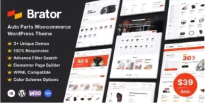 Brator Auto Parts WooCommerce WordPress Theme 2.8 GPL Theme