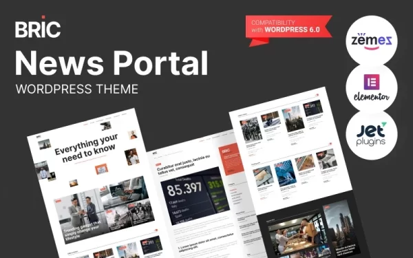 Bric Newspaper, News Portal WordPress Theme 1.0.1 GPL Theme