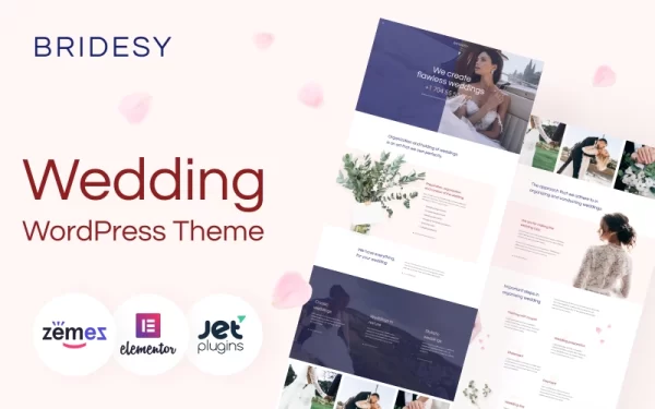 Bridesy Tender And Neat Wedding WordPress Theme 1.0.0 GPL Theme