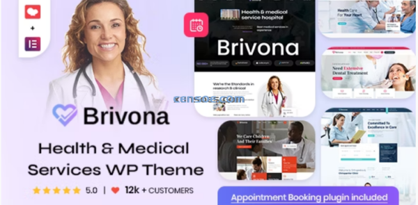 Brivona Clinical Websites WordPress Theme with Appointments Booking 5.5 GPL Theme
