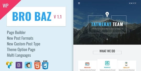 BroBaz Corporate Blog WordPress Theme 1.1 GPL Theme