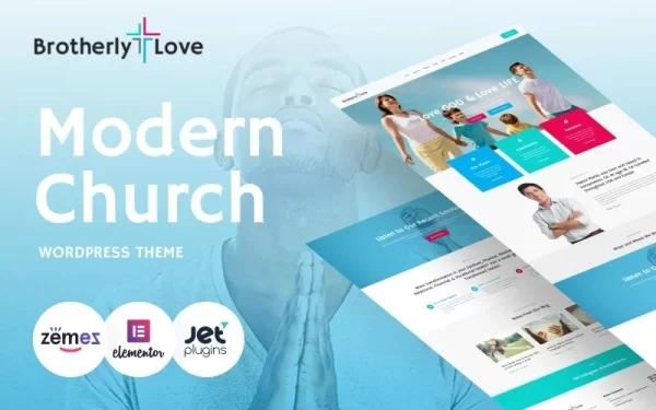 BrotherlyLove Modern Church WordPress Theme 1.0.1 GPL Theme