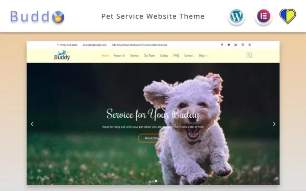 Buddy Pet Service Website Elementor WordPress theme WordPress Theme 1.0.0 GPL Theme