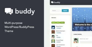 Buddy: Simple WordPress BuddyPress Theme 2.22.2 GPL Theme