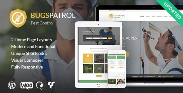 BugsPatrol Pest Insects Control Disinsection Services WordPress Theme 1.4.3 GPL Theme