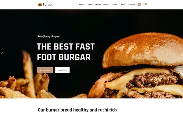 Burgar Fast Food Burger WordPress Theme 1.0.0 GPL Theme
