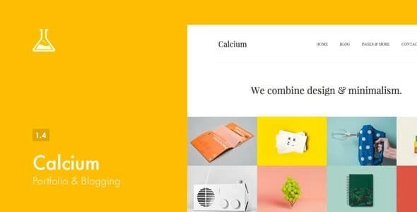 Calcium Minimalist Portfolio Blogging Theme 1.4 GPL Theme