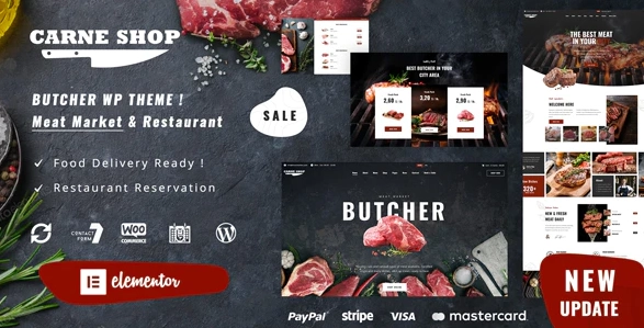 Carne Butcher Meat Restaurant 1.3 GPL Theme