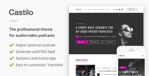 Castilo Audio Podcast WordPress Theme 1.7.6 GPL Theme