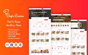 Chef’s Cuisine Responsive Recipe WordPress Theme 1.0.0 GPL Theme