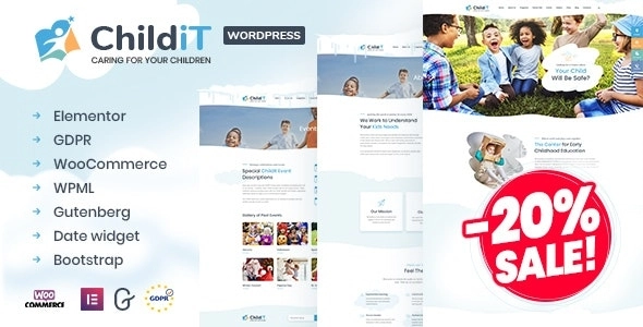 Childit Kindergarten Elementor WordPress Theme 2.4 GPL Theme