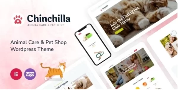 Chinchilla Animal Care Pet Shop WordPress Theme 2.0 GPL Theme