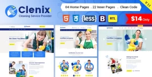 Clenix Cleaning Services WordPress Theme 3.0.3 GPL Theme