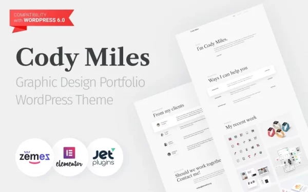 Codi Miles Graphic Design Portfolio Websites to Grow Your Business WordPress Theme 1.0.0 GPL Theme
