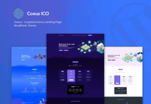 Coeus Cryptocurrency Landing Page WordPress Them 1.1.5 GPL Theme