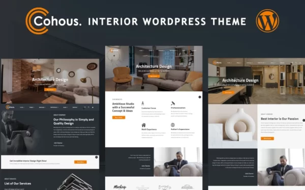 Cohous Interior WordPress Theme 1.0 GPL Theme