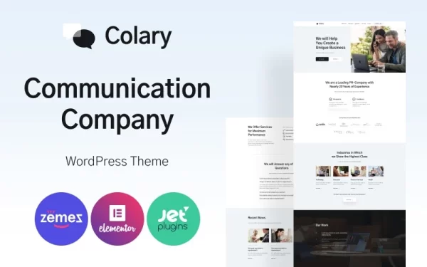 Colary Communication Company WordPress Theme 1.0.1 GPL Theme