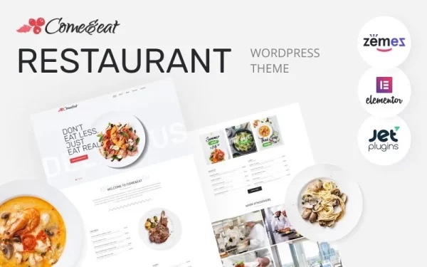Come&Eat Restaurant Multipurpose Modern WordPress Elementor Theme WordPress Theme 1.0.0 GPL Theme