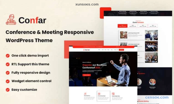 Confar – Conference WordPress Theme 1.0.1 GPL Theme