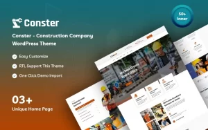 Conster Construction Company WordPress Theme 1.0.0 GPL Theme