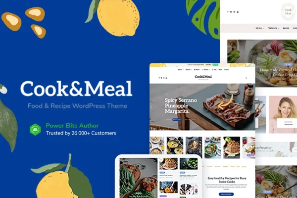 Cook&Meal Food Blog Recipe WordPress Theme 1.0.1 GPL Theme
