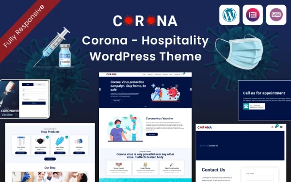 Corona Hospitality WordPress Theme 1.00 GPL Theme