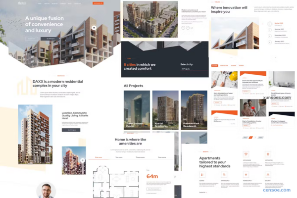 DAXX Apartment Complex WordPress Theme 1.0 GPL Theme